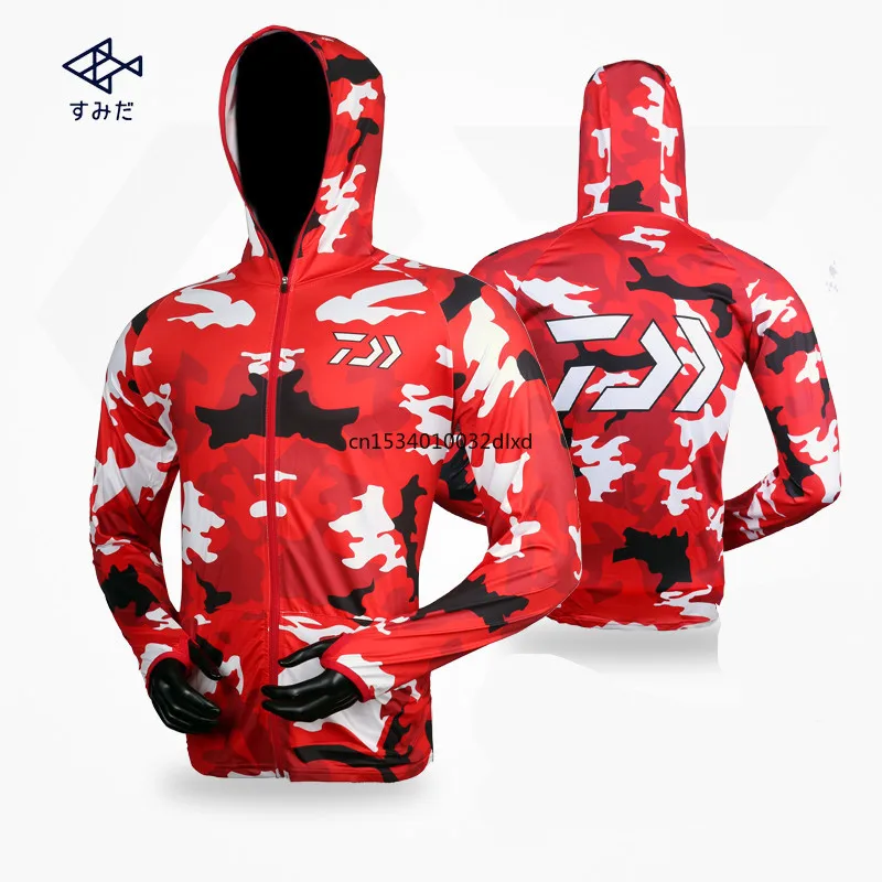 

Men Sunscreen Fishing Suit Daiwa Long Sleeve Quick Dry Fishing Clothing Anti-UV Breathable Fishing Clothes Cycling Shirt