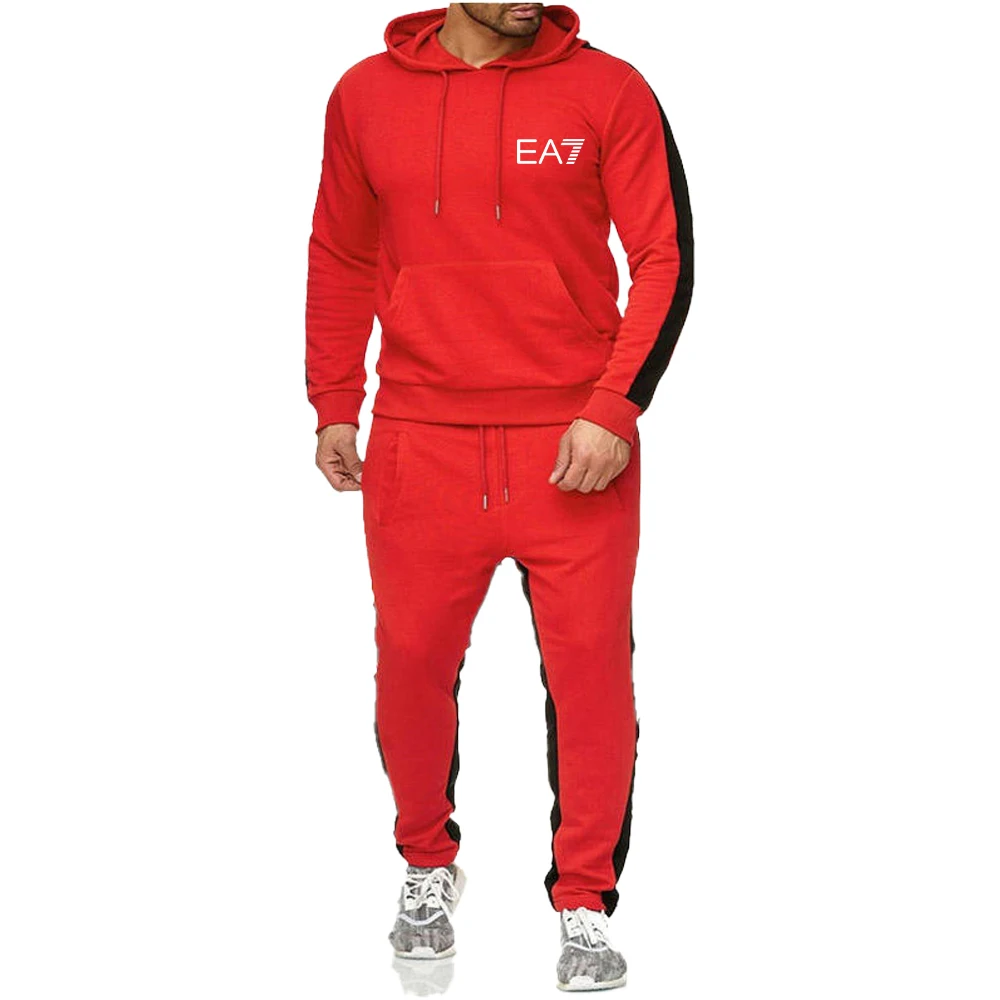 

Fashion Autumn Winter Men's Hoodie Suit Mountain Climbing Sportswear Pullover Men Sports Casual Comfortable Long Coat Pants