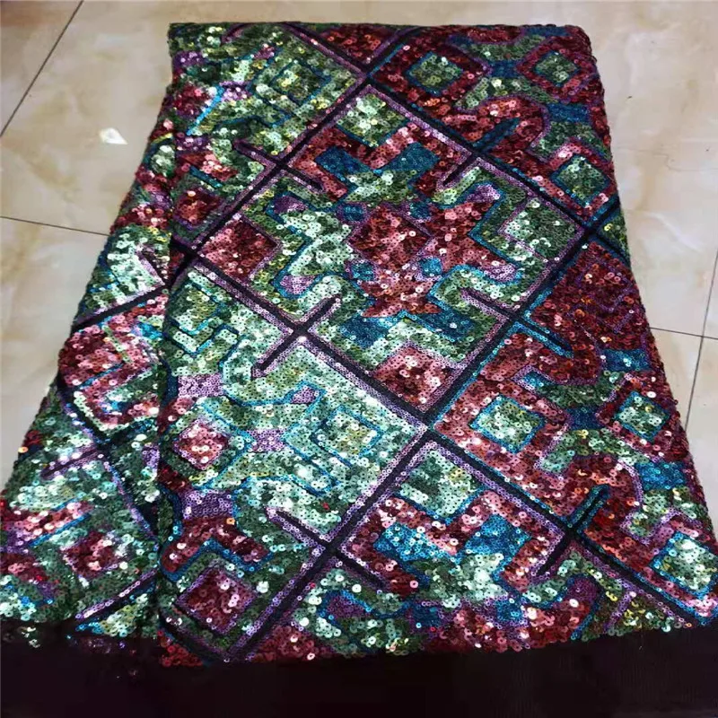 Африканская кружевная ткань с блестками 2020 Высококачественная зеленая