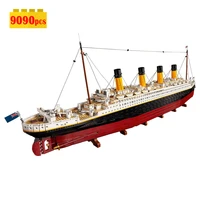 in stock creativity ship building blocks model assembling moc large brick boat construction 9090pcs toys for children gift 10294