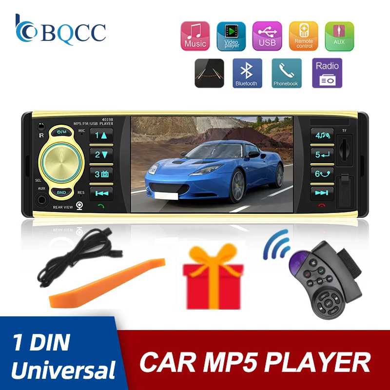 Автомагнитола стерео MP3-плеер с 4 &quotTFT-экраном 1 Din Bluetooth камерой заднего вида