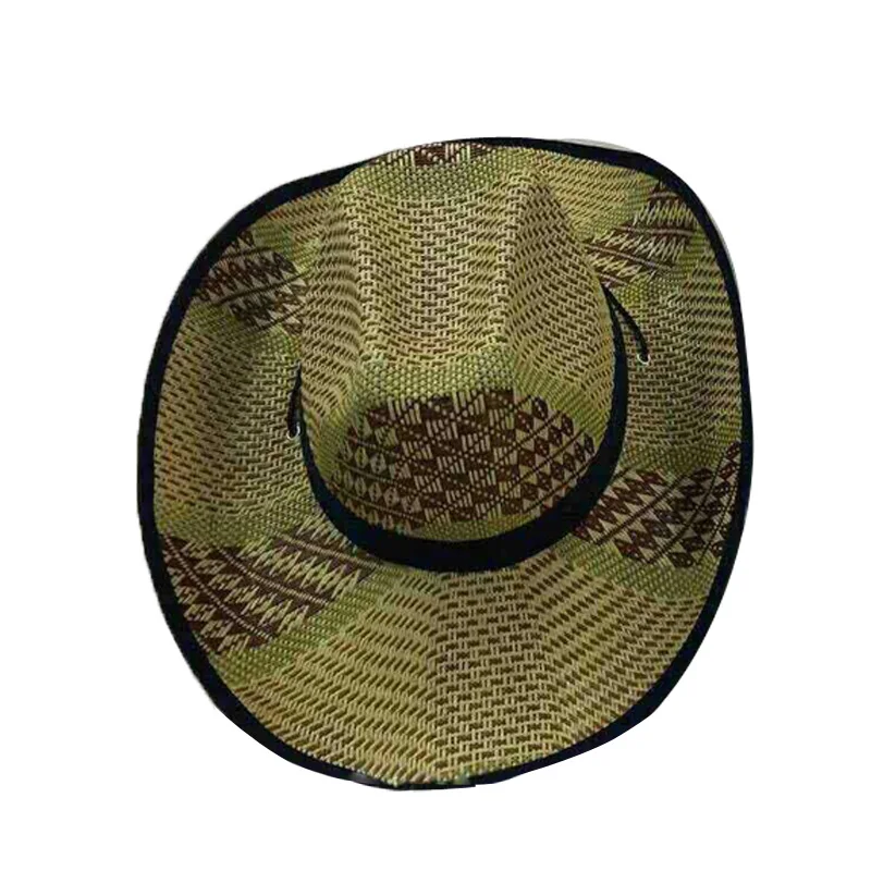 2019 new Summer sun protection hat cowboy Leisure novelty straw men's sunshade shade three grass braided sunhat | Аксессуары для