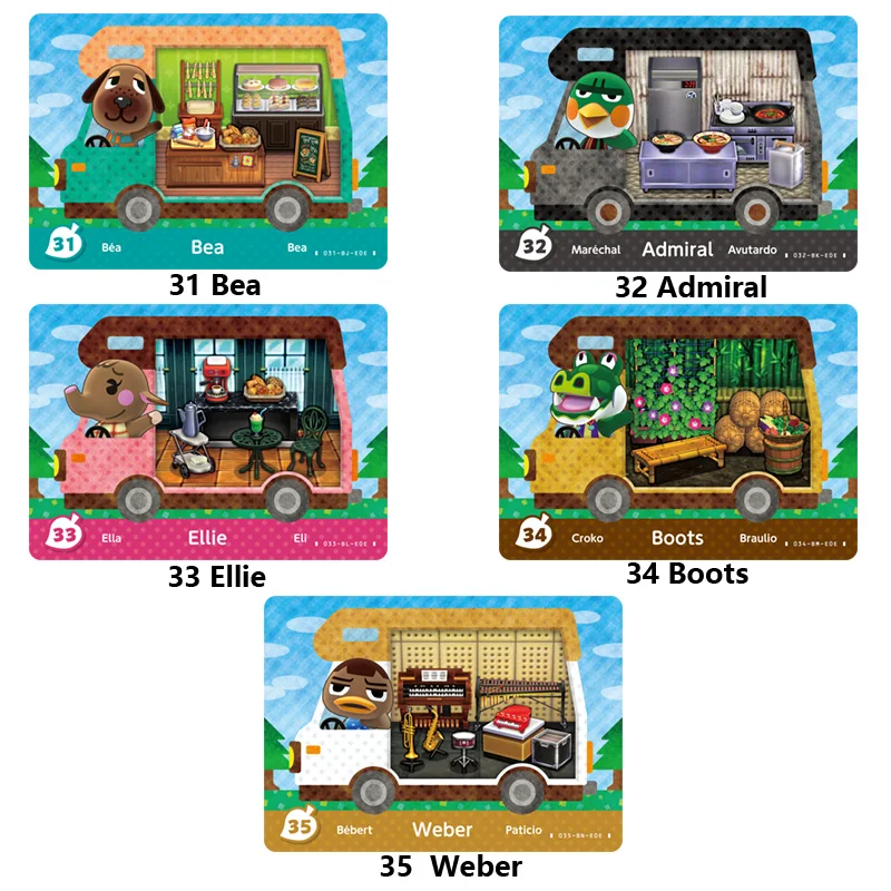 

01-25 ACNH Animal Croxxing Welcome CV Car Card Vivian Huck Sylvana NFC Game Cards Data Collection Ntag215 Tag NS Switch