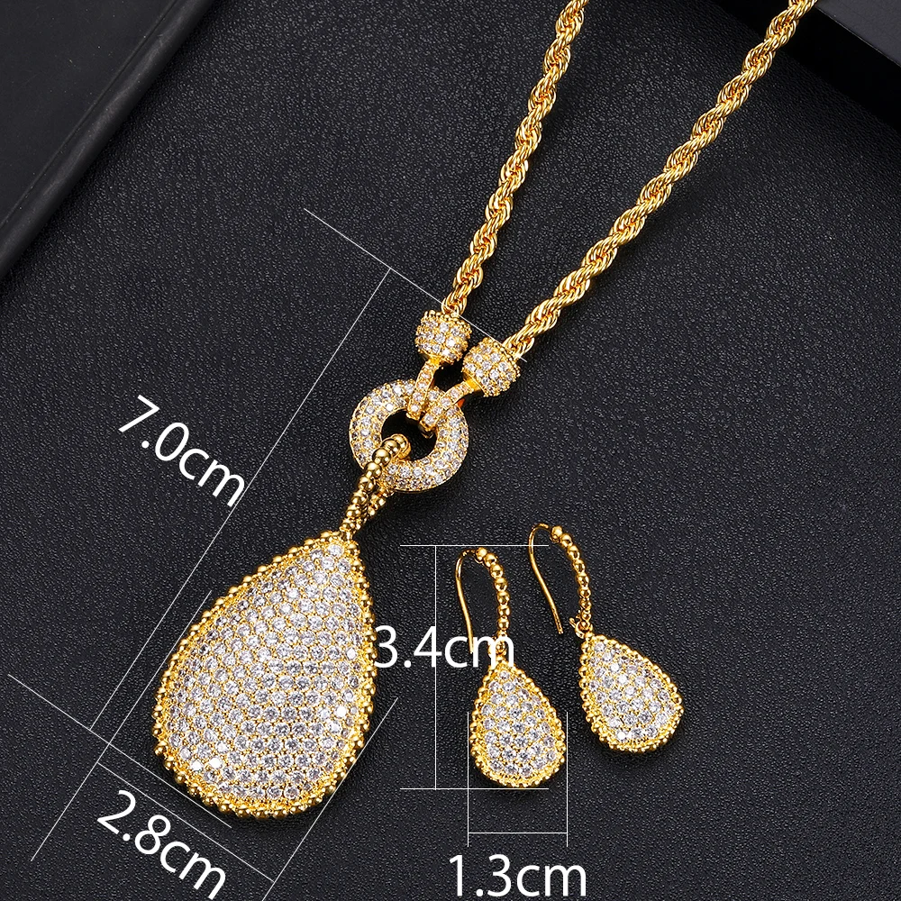 Janeklly тренд капли воды длинные висячие серьги для женщин полный с кубическим