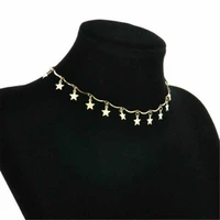 bohemia dainty gold color chain tiny star choker necklace for women necklaces pendants fashion layering chokers