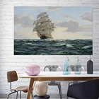Плакат с изображением корабля, шторма, моря, Постер в нордическом стиле, настенные картины для украшения гостиной
