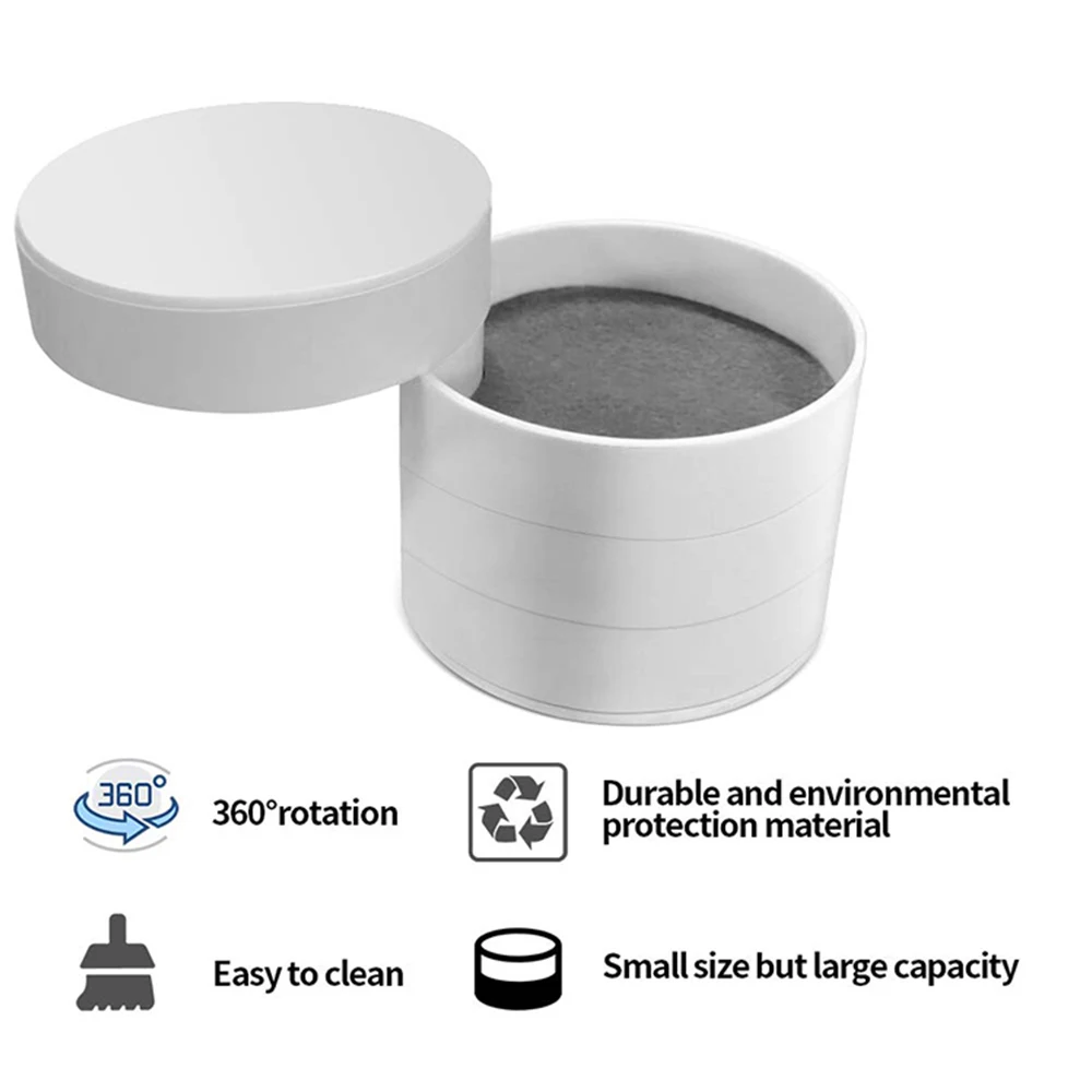 Rotating Jewelry Storage Box Cosmetic Accessories Organize Daily Household Rotated Dust-proof Make up stockpile Lip | Дом и сад