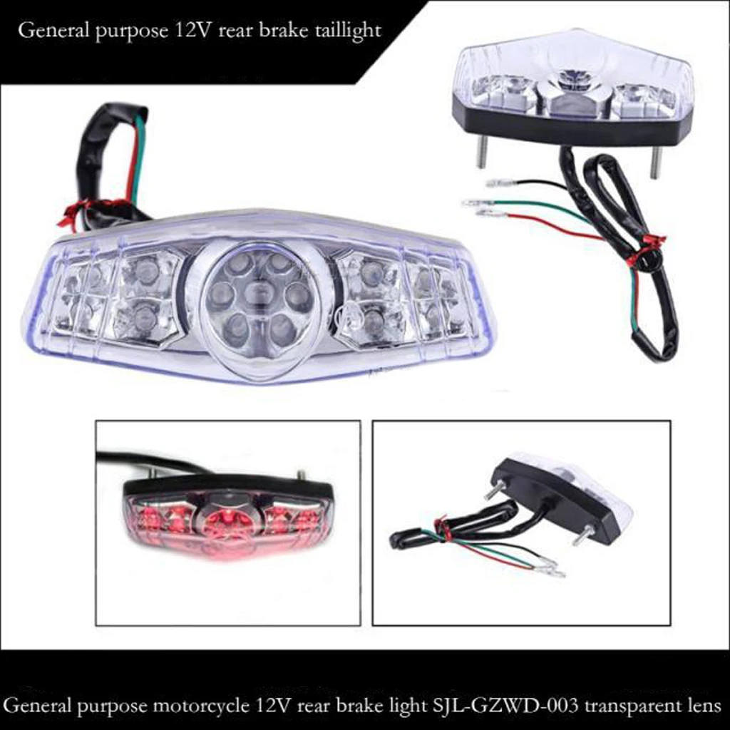 

ABS Motorcycle 15 LED Indicators 12V Rear Brake Tail Light Clear Lens