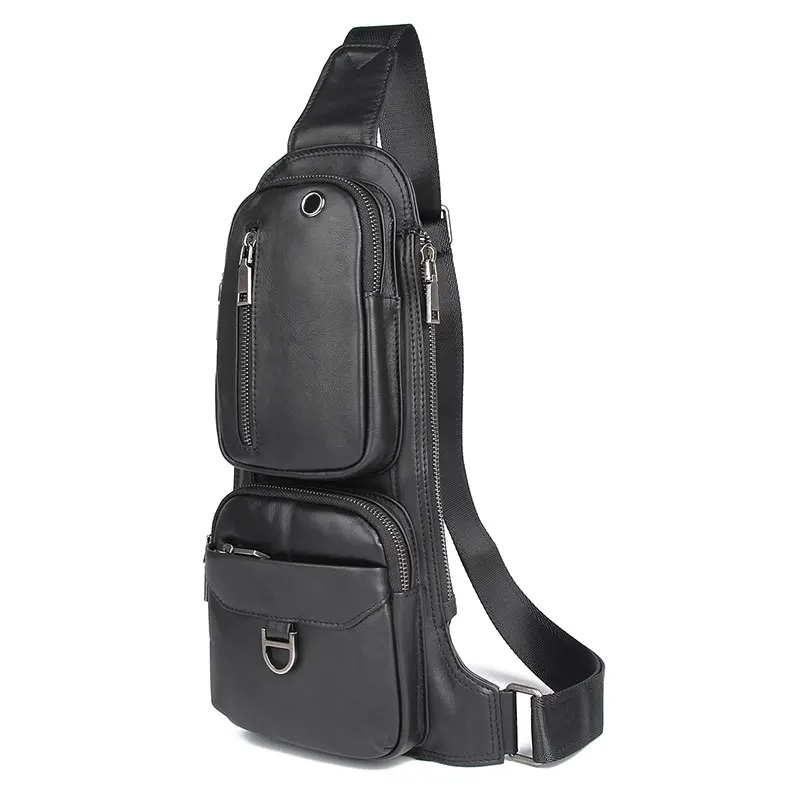 Многофункциональная нагрудная сумка из натуральной кожи мужские сумки через