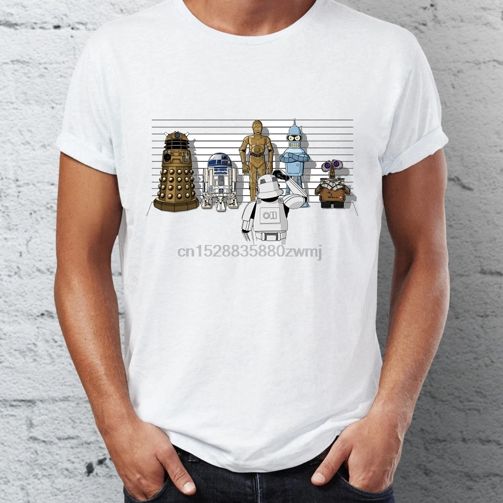 

T Shirt uomo Droid Lineup R2D2 BB8 Comic Badass Impressionante Tee
