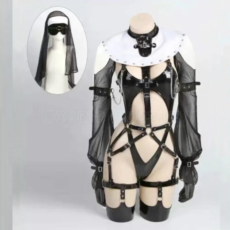 Косплей Костюм аскетической монахини черное ярко-серебристое | Тематическая