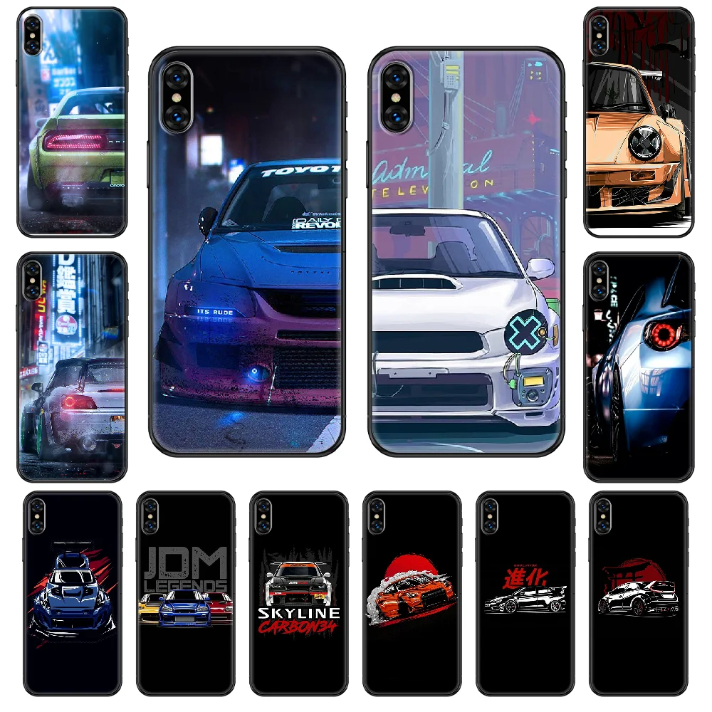 JDM Автомобильный спортивный чехол для телефона iphone 4 4s 5 5S SE 5C 6 6S 7 8 plus X XS XR 11 PRO MAX 2020