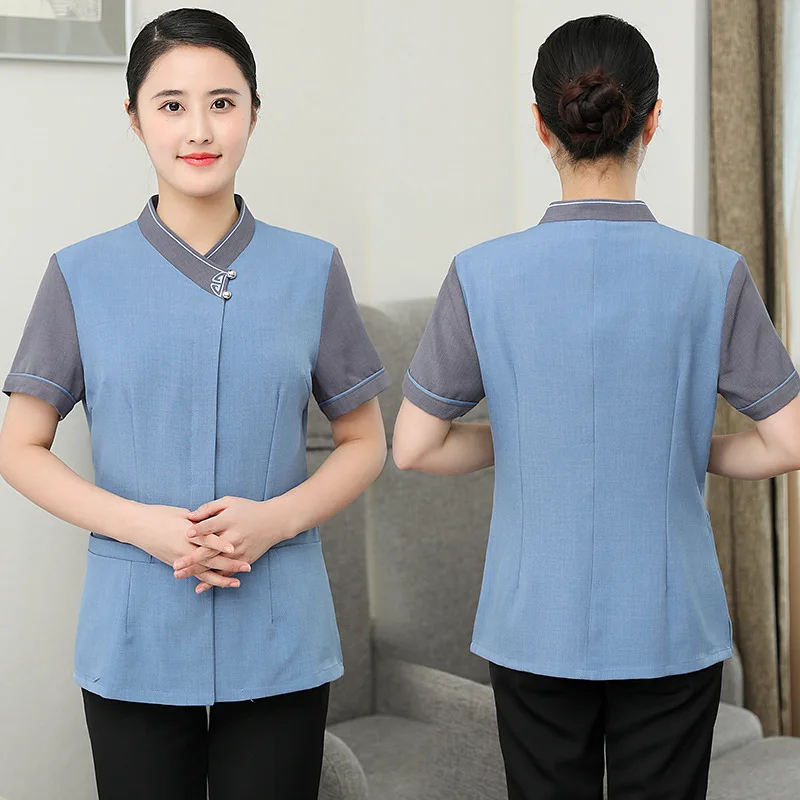 Комбинезон для уборки с короткими рукавами Летняя одежда женщин Домашняя отеля