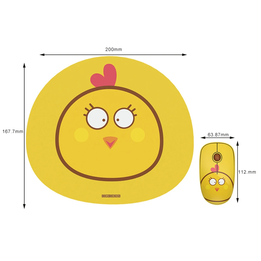 

Wireless Mouse with Cartoon Animals Mouse Pad Portable USB 2.4G Mini Silent Game Mice for Laptop Computer Accessories