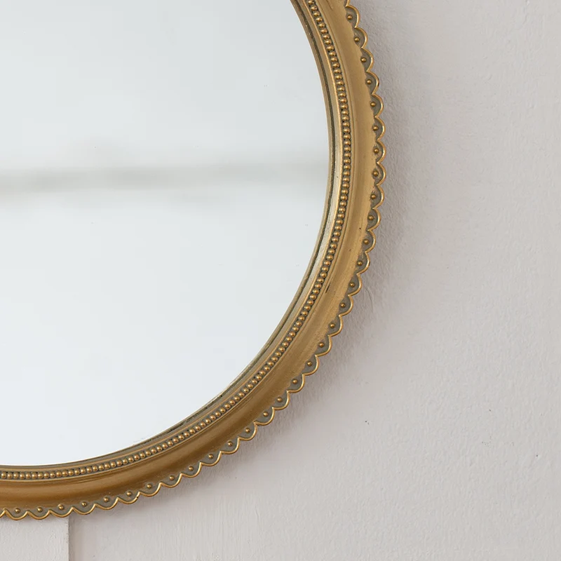 Французское винтажное резное Золотое круглое настенное украшение с бантом