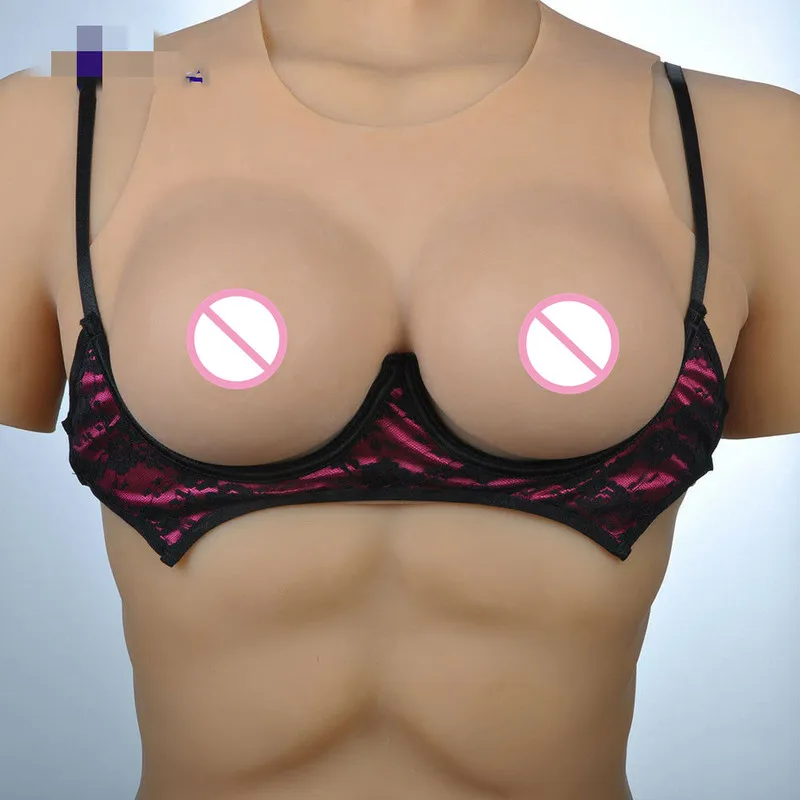 1400g Vest Full Silicone Breasts Transgender Real Brust E Cup Crossdresser Boobs  pink bra  women plus size  bra push up