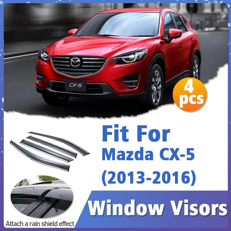 

Window Visor Guard for Mazda CX-5 2013-2016 4pcs Vent Cover Trim Awnings Shelters Protection Sun Rain Deflector Auto Accessories