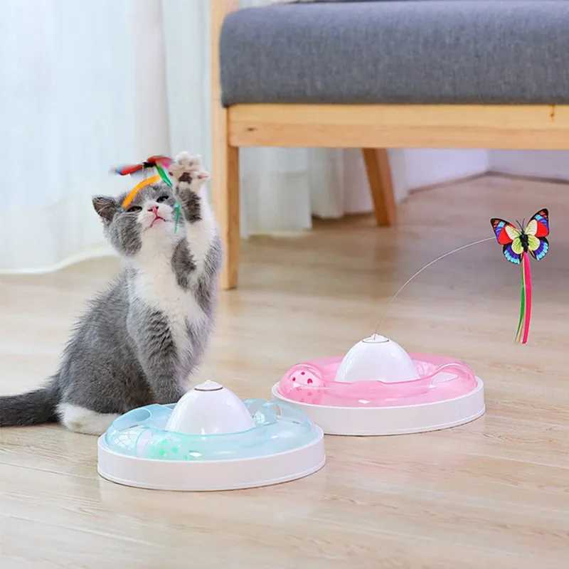 

Pet Toy Cat Relieving Boring Self-Hey Training Ball Interactive Automatic Electric Rotating Butterfly And Ball Without Battery