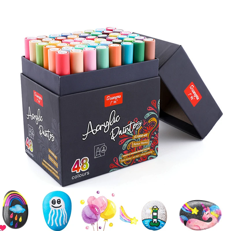 Morandi Acrylic Marker Art Paint Markers Pen Set for 12/24/36/48 Colored Rock Ceramic Porcelain Mug Glass Wood Fabric Canvas CD |