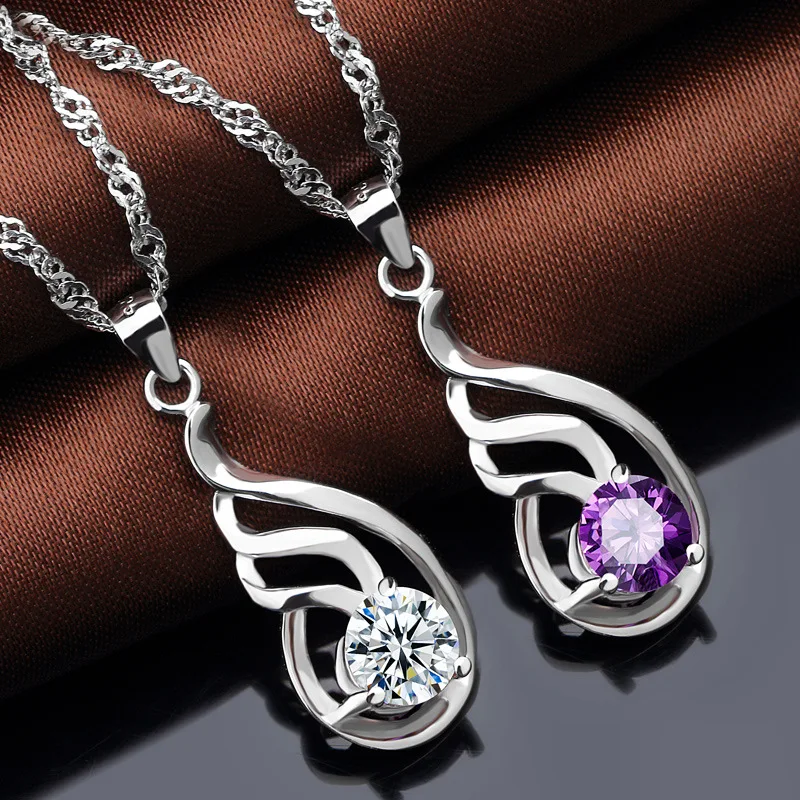 JRSIAL 925 Sterling Silver Inlaid Zircon Pendant Fashion Classic Necklace Accessories Personality Clavicle Chain JRP0049-50 | Украшения и