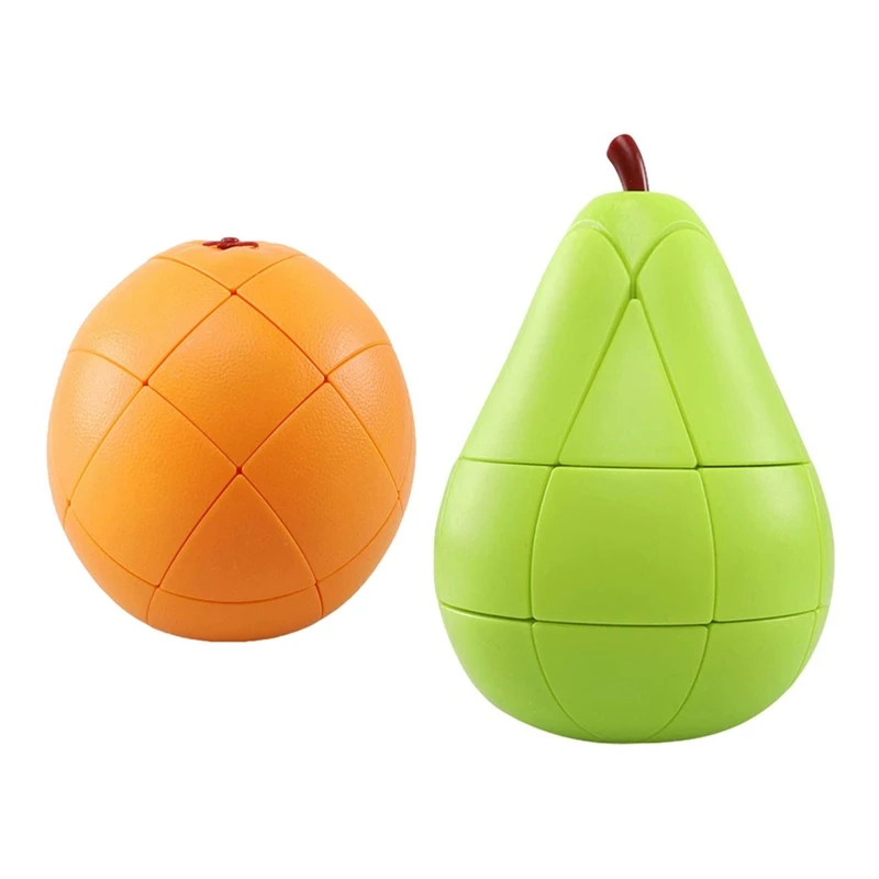 

2 шт. пазл фрукты специальные милые формы игрушки квадратные профессиональные образовательные куб волшебные игрушки, апельсин и груша