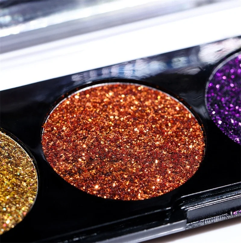 5 Цвета блестящие тени для век палитра расшитые бусинами и блестками глаз диск