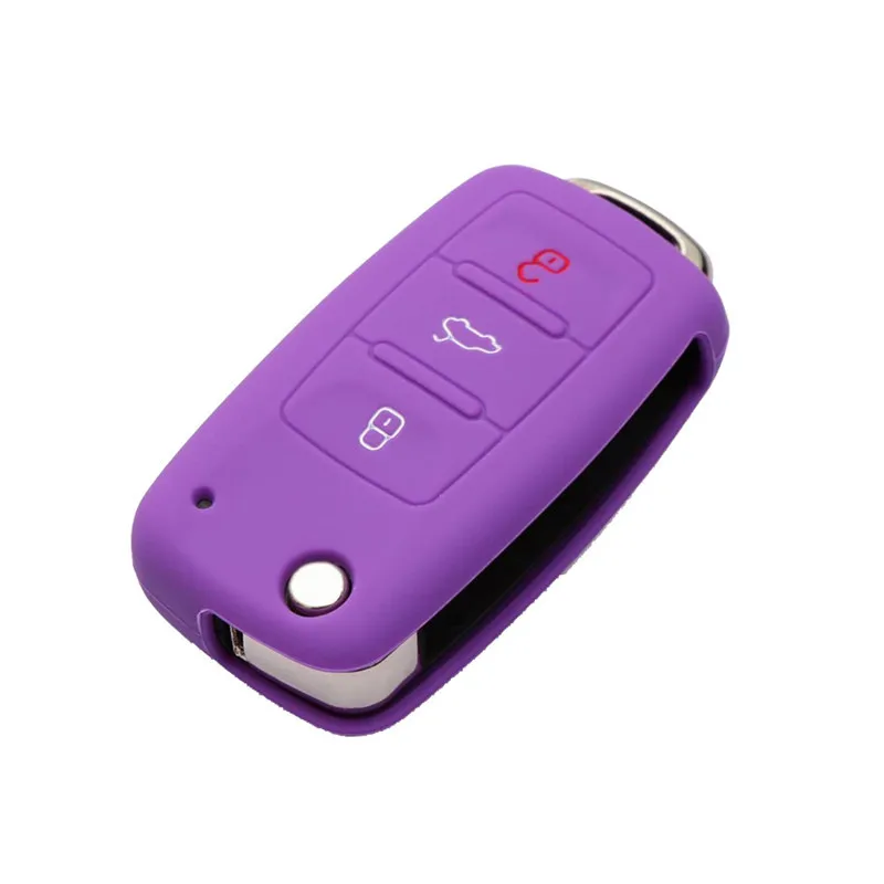 

3 Buttons Silicone Car Key Case Key Cover for VW Golf 4 5 6 7 Bora Jetta POLO MK4 MK6 Bora Passat B5 B6 Dust Cover Accessories