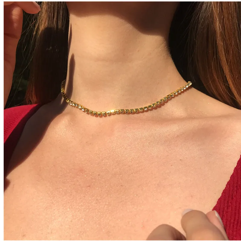 Женская мода цепочка для тенниса ожерелье с кристаллами колье украшения подарок