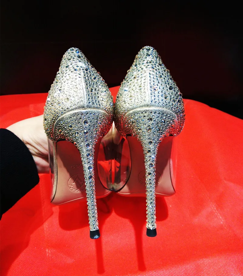 Pumps Women Transparent High Heels Party Shoes Crystal Sexy Buty Damskie Spring Ladies Zapatos De Mujer Large Size | Обувь