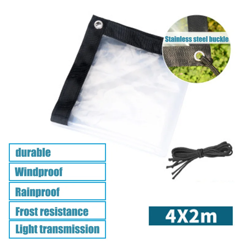 Прозрачный непромокаемый брезент легкая водонепроницаемая Брезентовая крышка