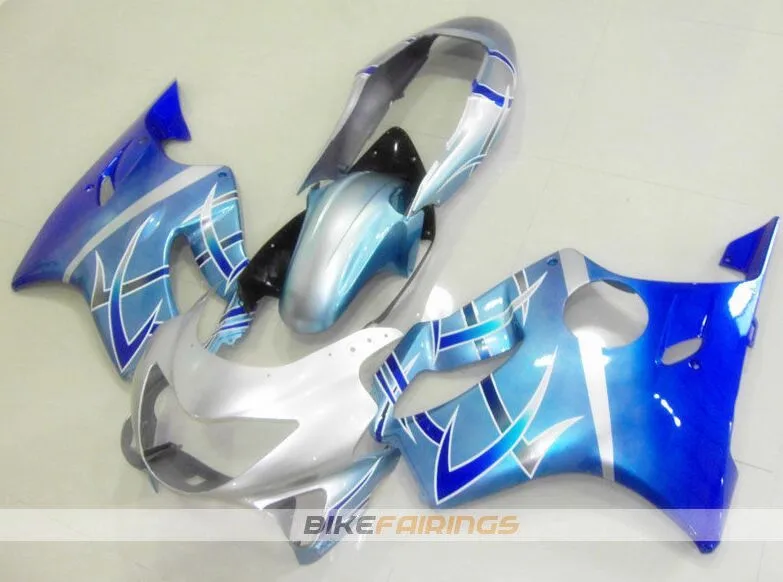 

New ABS Motorcycle bike Whole Fairings Kit Fit For HONDA CBR600 F4 1999 2000 99 00 FS Bodywork set silver blue