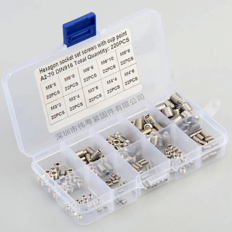 220pcs M3 M4 M5 M6 M8 Stainless Steel 304 Hexagon Adapter Screw Set A2-916 | Обустройство дома