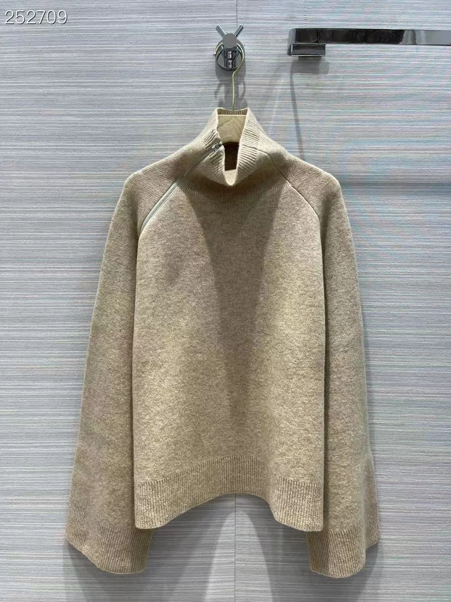 

Fyion High Quality Runway Design Sweater Women 2022 Spring Knitted Wool Femme Solid Pullover Sweater
