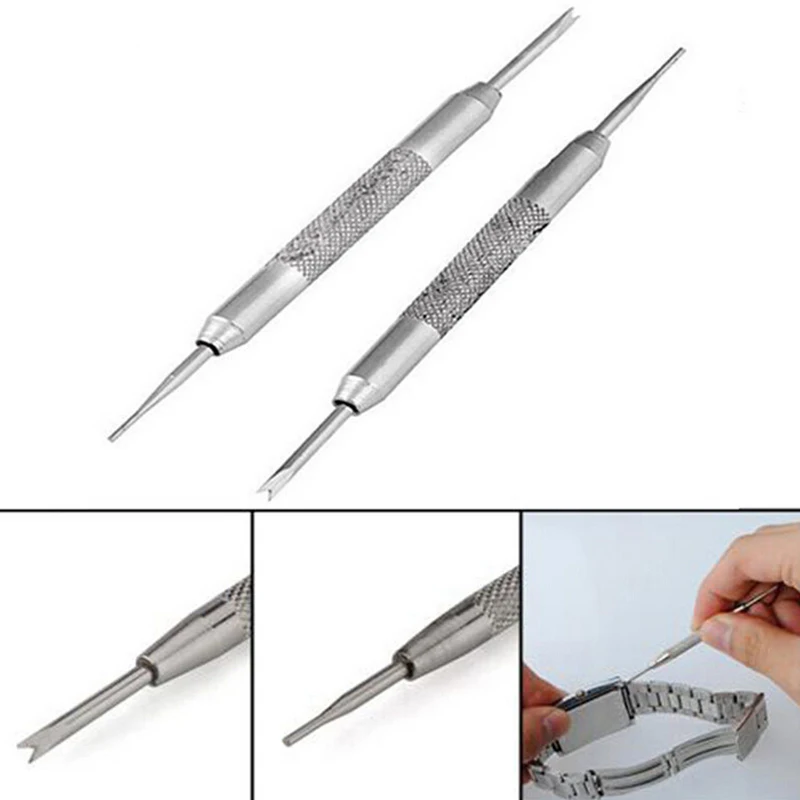 

2pcs Practical Watch Band Spring Bars Strap Link Pins Remover Repair Kit Tool