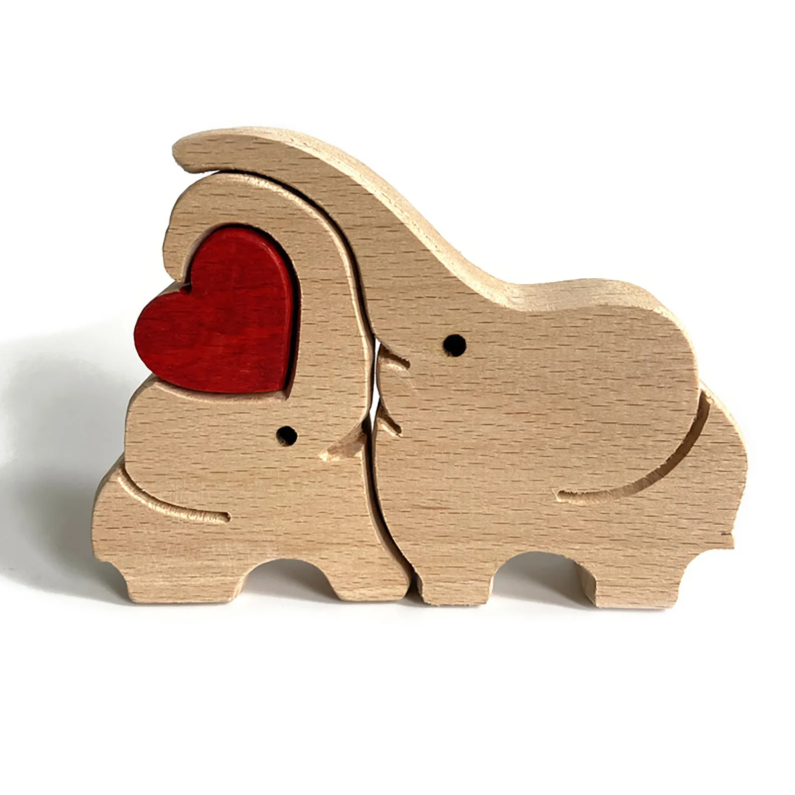 

Wooden Ornaments Animals Rabbits Elephants Heart-shaped Solid Animal Wooden Ornaments Animal Figurine Gift for Kids#g3