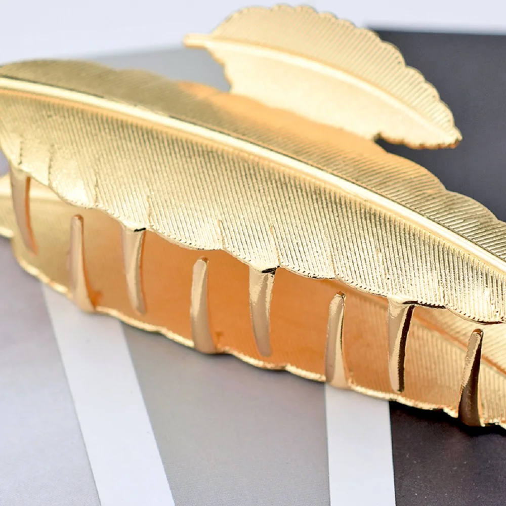 Заколки для волос в форме листьев Женские аксессуары металлическая заколка-краб