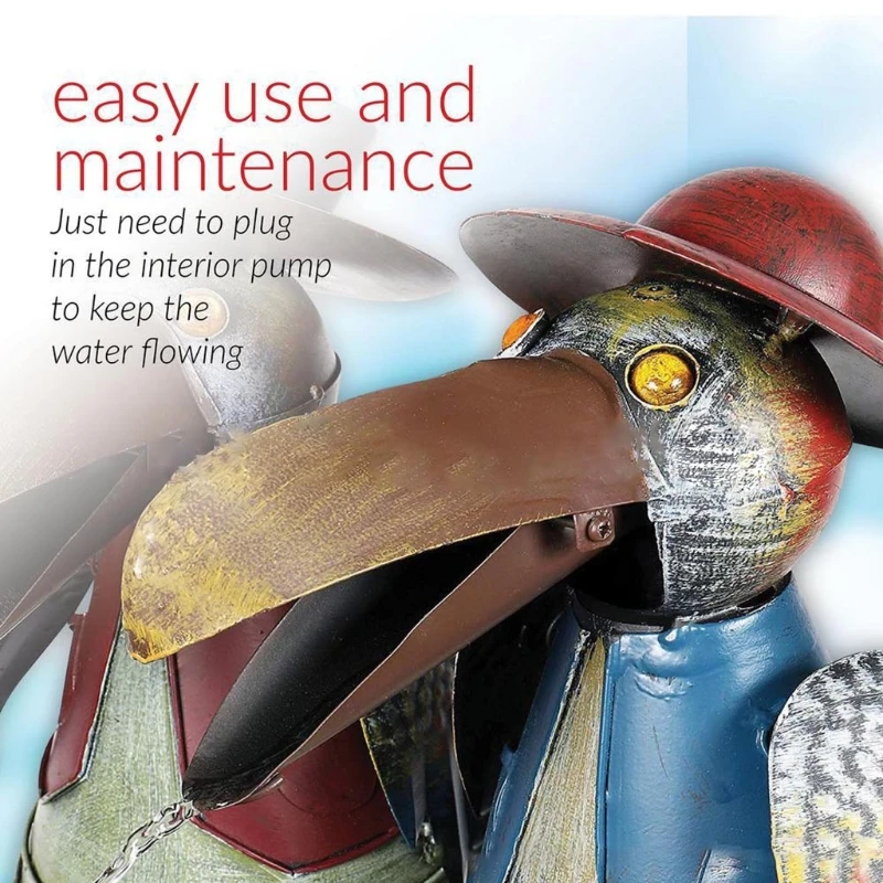 Фонтан двор Искусство Декор петух ворона Сова струящаяся Вода Смола ремесла