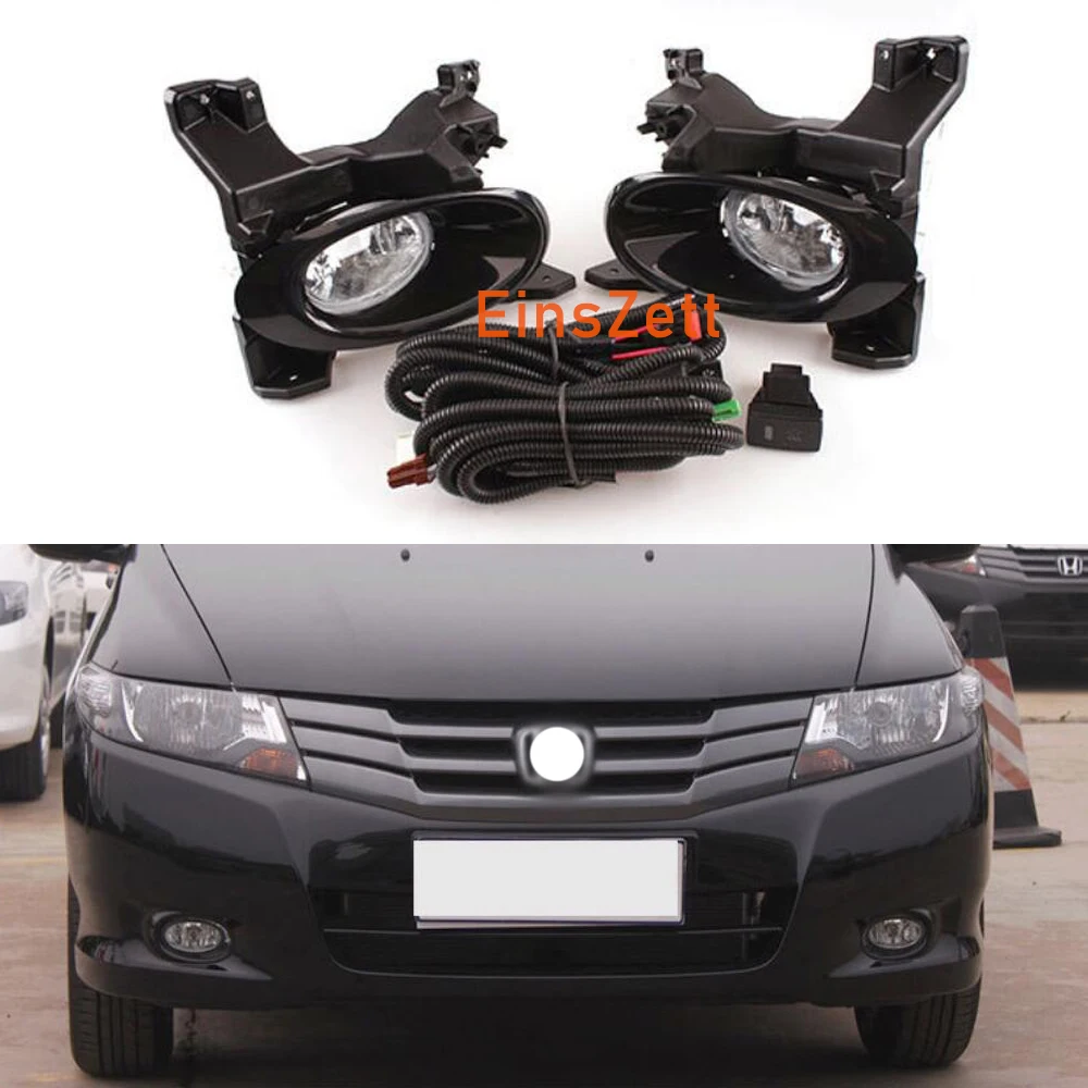 

1set Car Fog Light Assembly for Honda CITY 2009 2010 2011 Front Bumper Lamp Daylight with Wiring & Switch