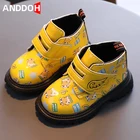 Износостойкие кожаные ботинки мартинсы для мальчиков и девочек, размеры 21-30