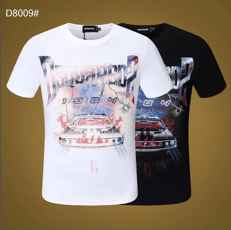 

2021 Модная брендовая мужская футболка Dsquared2 с усовершенствованным принтом D8009 #