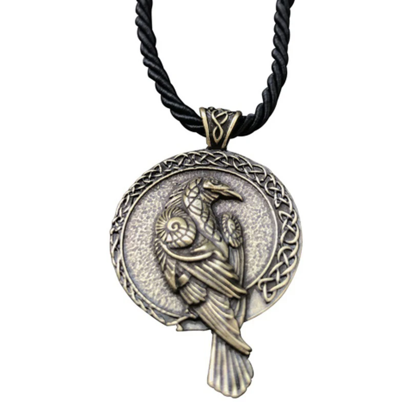 Скандинавский стиль викингов Ворон тотемная Подвеска Ожерелье черная птица