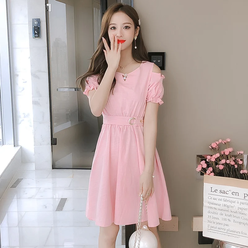 Новинка лета 2021 корейское модное приталенное платье небольшого размера с
