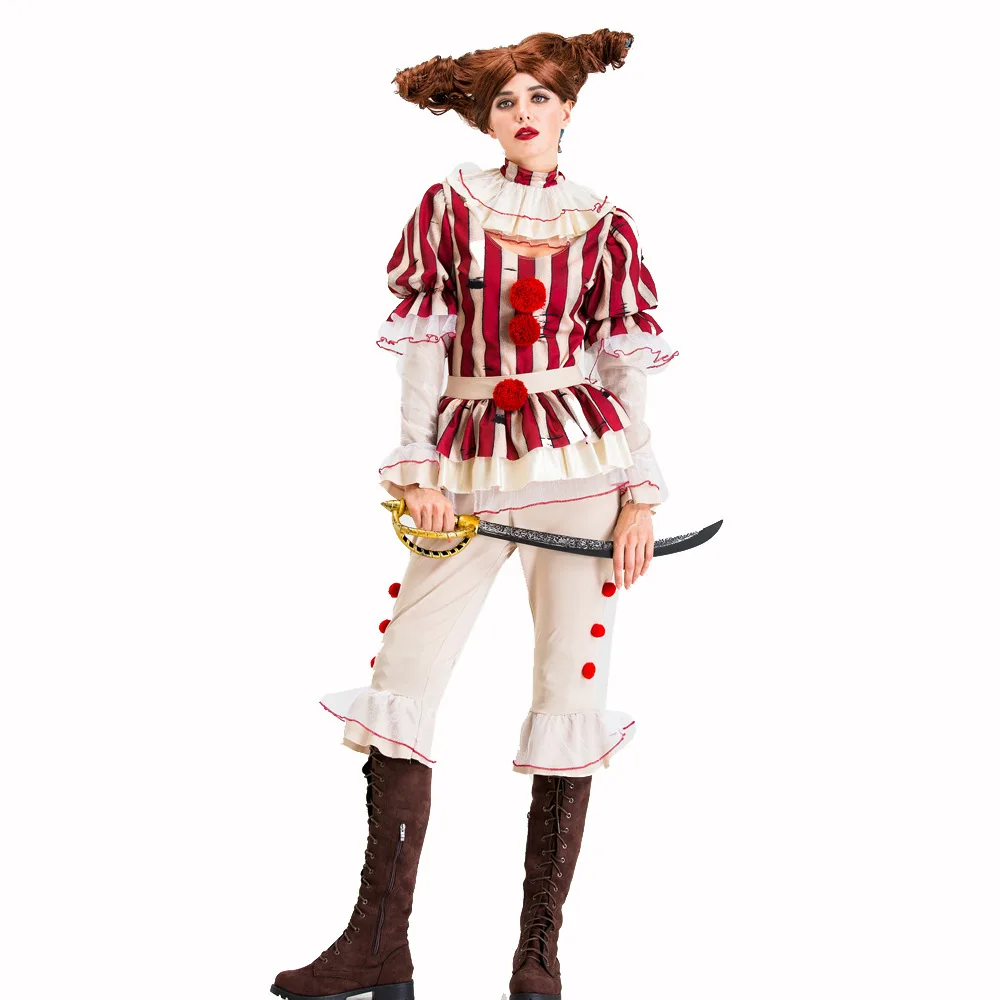 

New Arrival Clown Costume Cosplay For Women Adult Halloween Costume For Women Carnival Performance Party Dress Up Suit