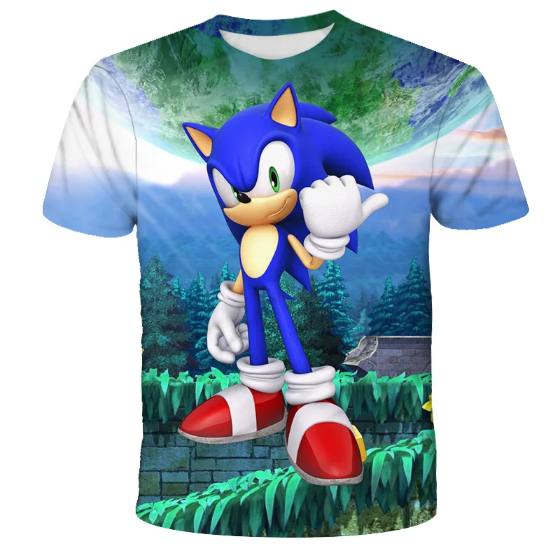 Футболка для видеоигр Sonic летняя повседневная детская футболка с коротким