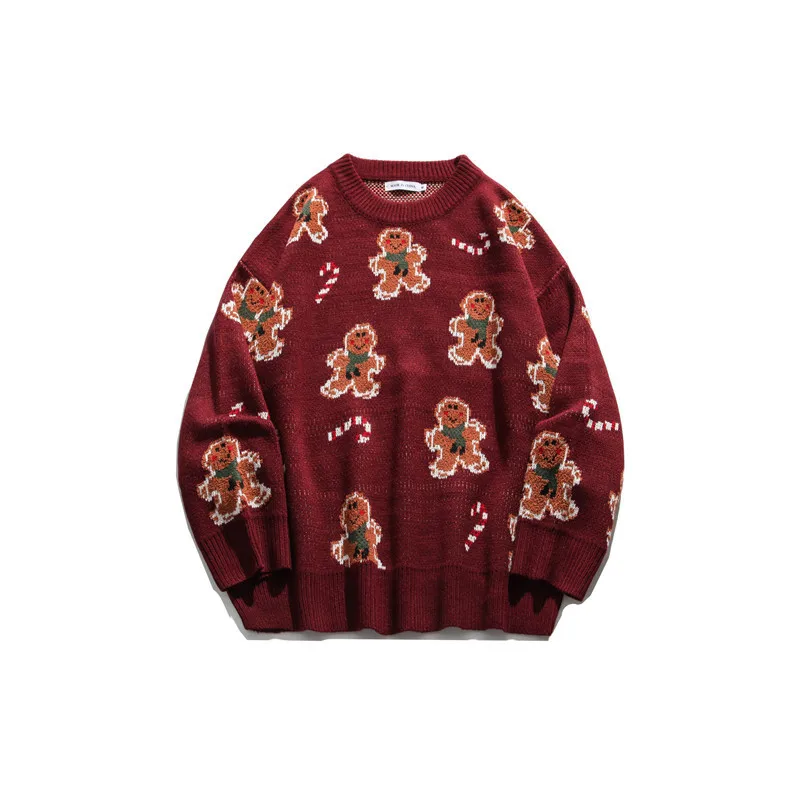 

UNDEFINED Boutique 2020 autumn winter printing sweater Pullover O-neck oversized men clothing couple Christmas sweater