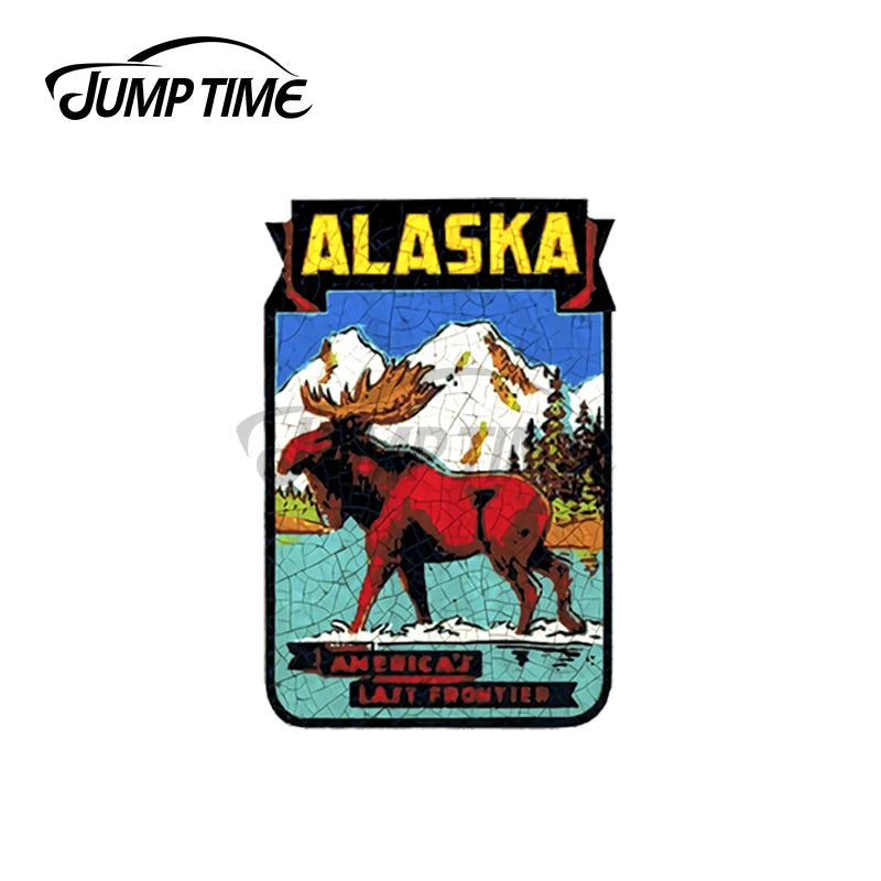 JumpTime 13x3 3 см Аляска последний рубеж США лося автомобильные наклейки
