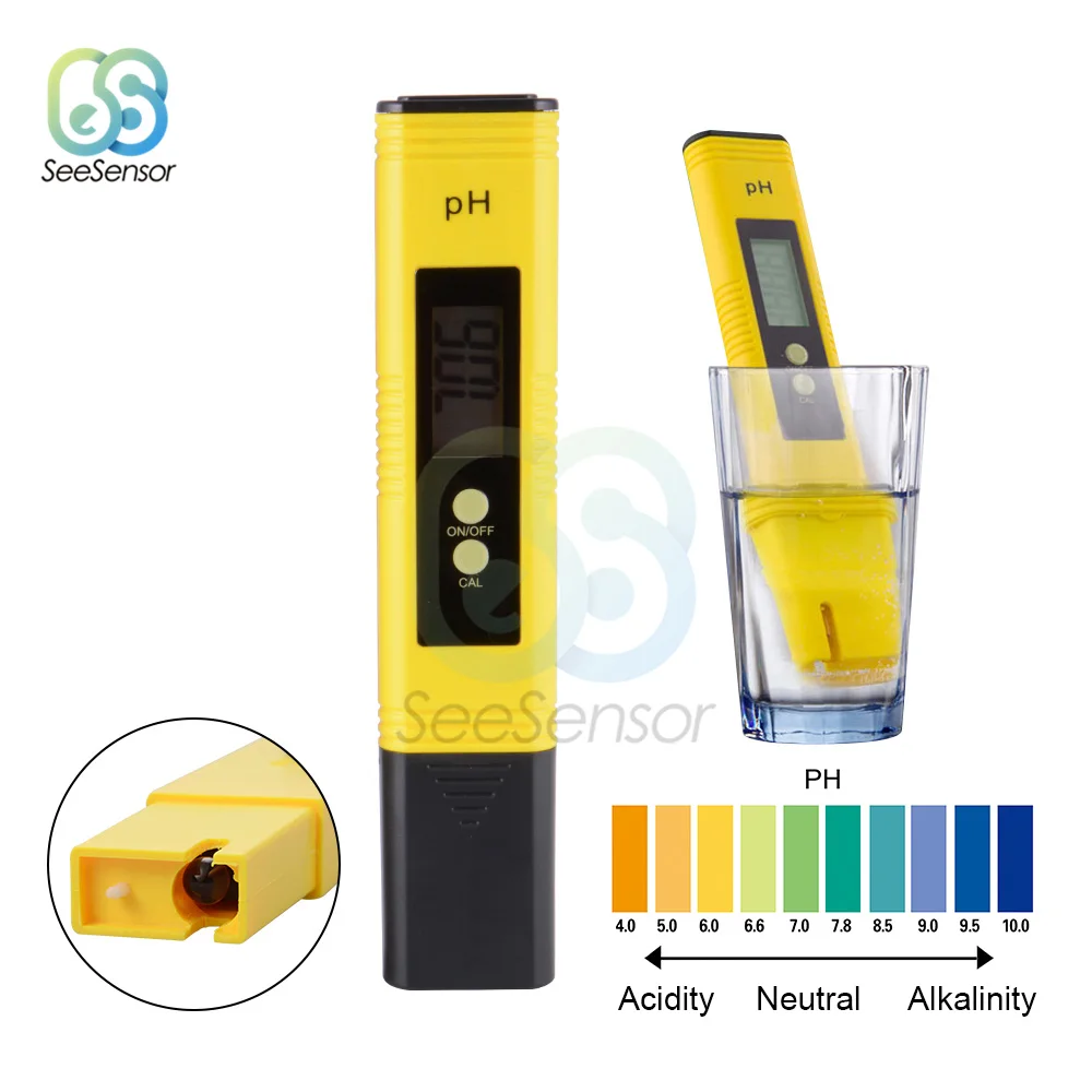 Портативный Цифровой PH-метр с ЖК-дисплеем ручка-тестер точности 0 01 для аквариума