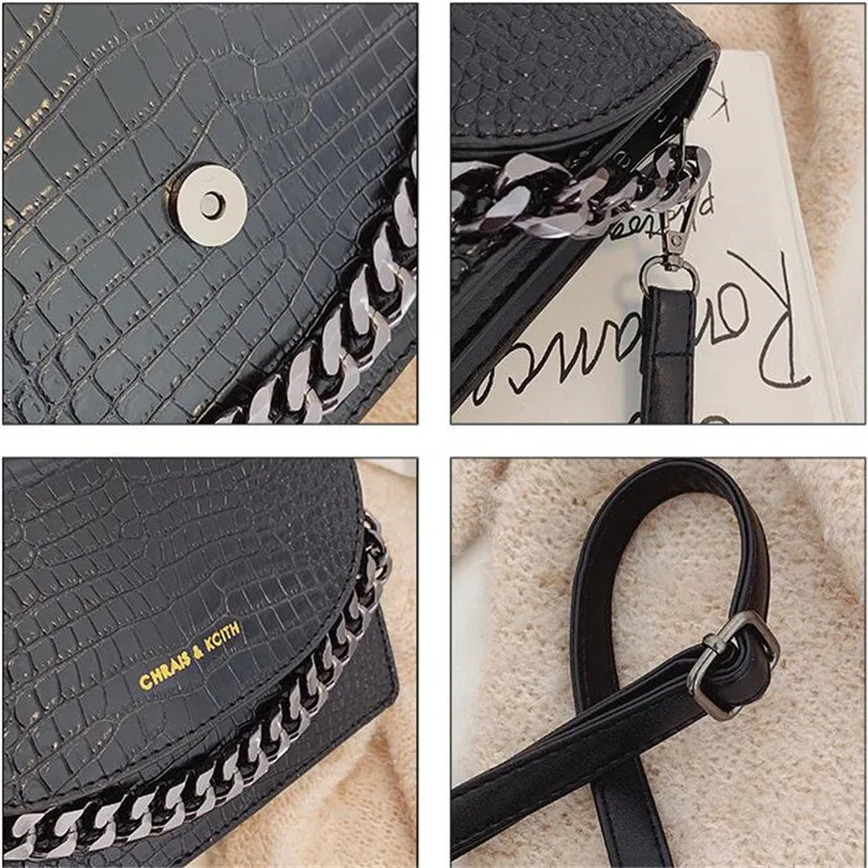 Маленькая женская сумка 2019 Новая Мода крокодиловый узор PU одно плечо