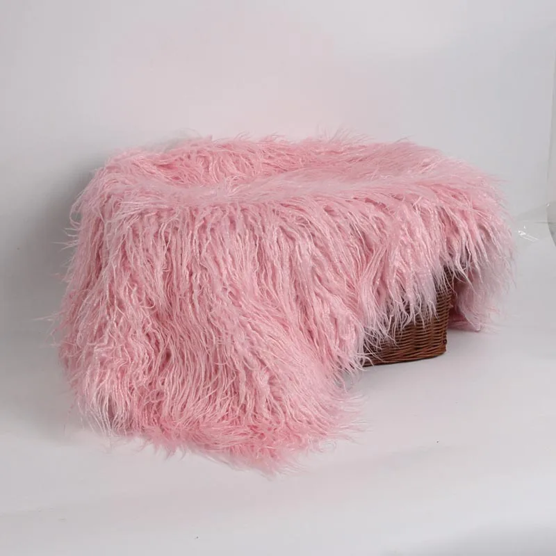 

2021 Time-limited Top Fashion Solid Baby Fluff Blanket Photography Posing Props Newborn Bebe Wrap Backdrop 80x50cm Photoshoot