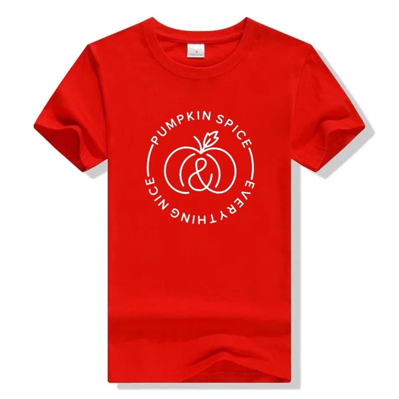 Футболка женская с графическим рисунком тыквы и специй модный топ круглым